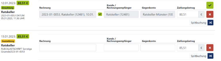 Einzahlung buchen FrachtPilot