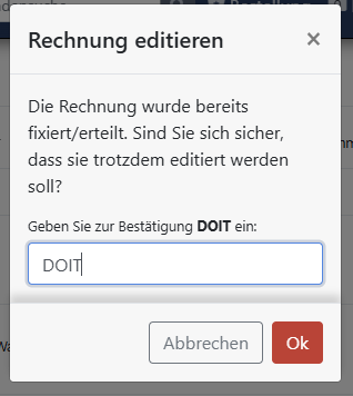 Fixierte Rechnung bearbeiten mit FrachtPilot