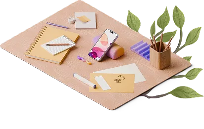 Table with some pen and papers