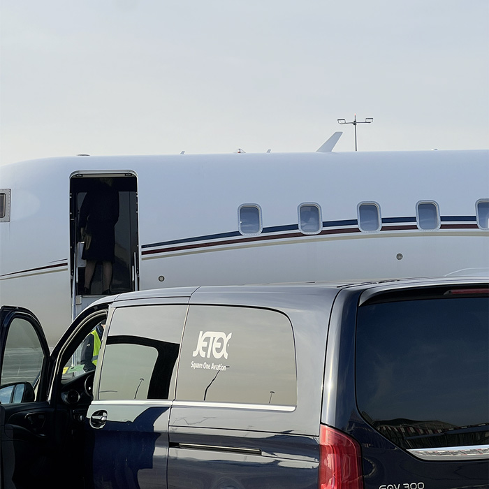 FBO Jetex at paris le bourget airport with a gulstream in the backgroung