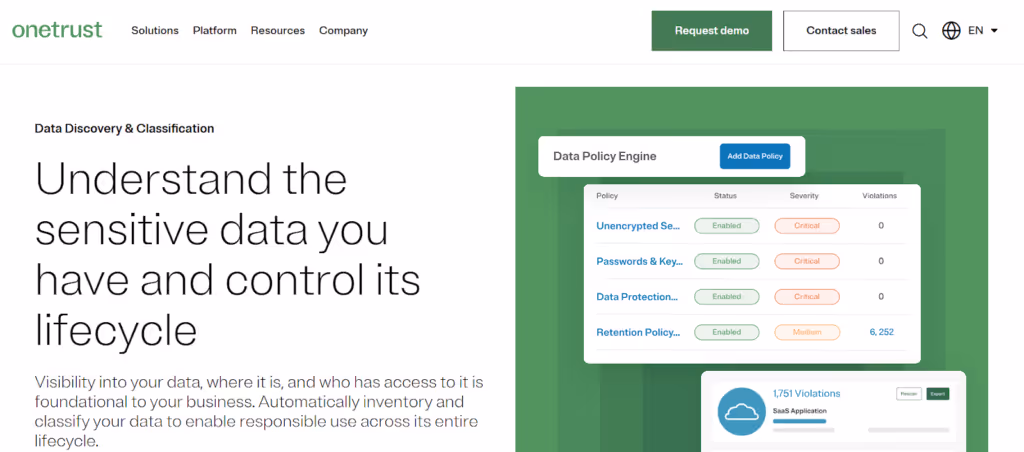 OneTrust Data Discovery and Classification