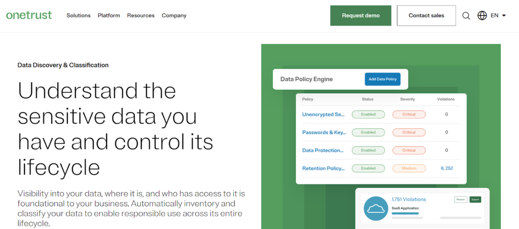 OneTrust Data Discovery and Classification