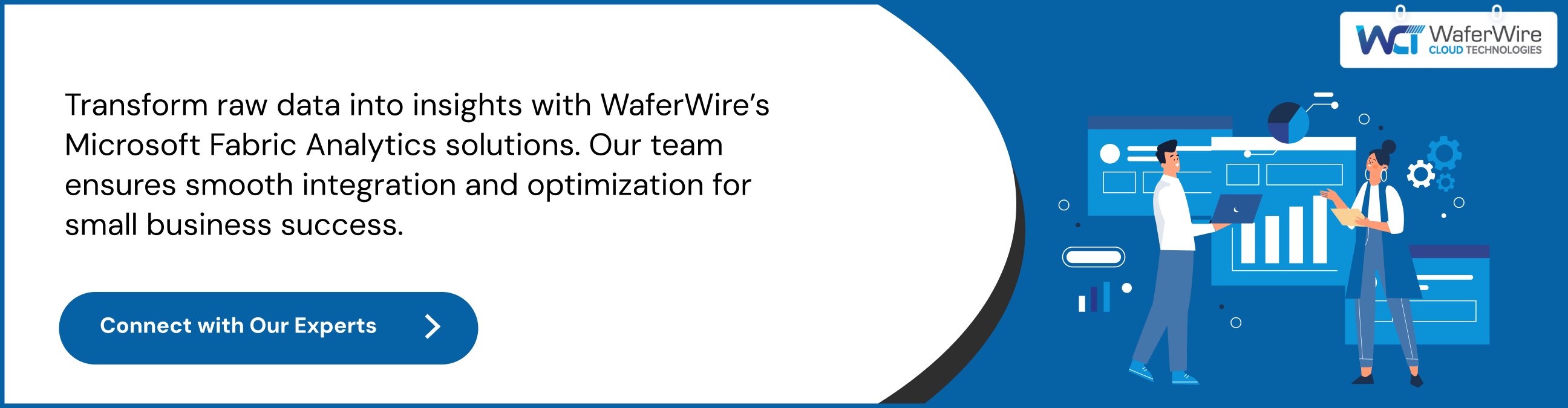 Transform raw data into insights with WaferWire’s Microsoft Fabric Analytics solutions. Our team ensures smooth integration and optimization for small business success.