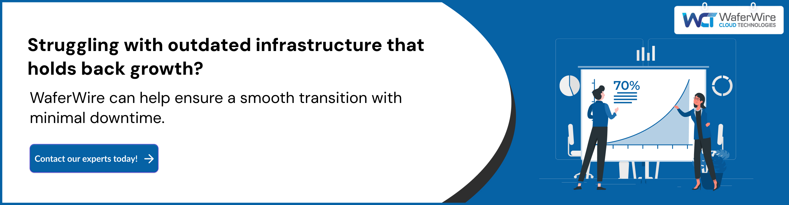Struggling with outdated infrastructure that holds back growth? WaferWire can help ensure a smooth transition with minimal downtime.