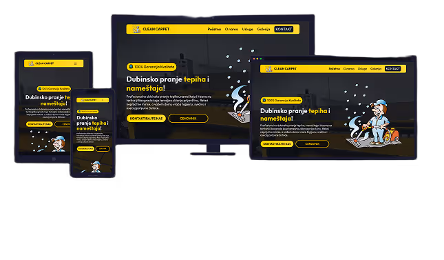 Clean Carpet website mockup — desktop preview
