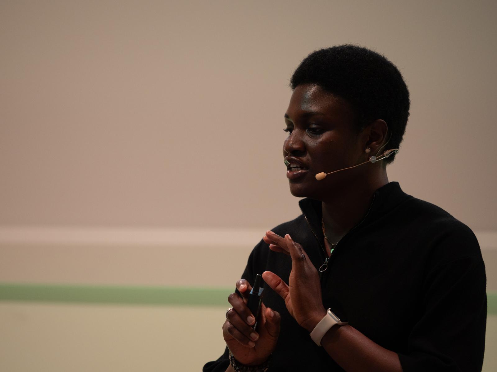 Cynthia Peter speaking at DevCon 2025