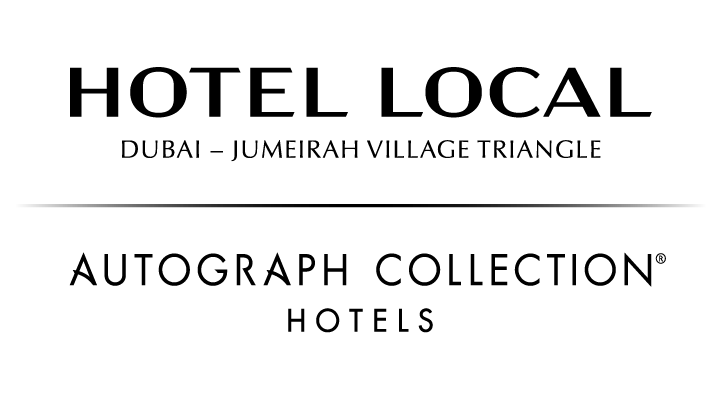 Black and white logo for Hotel Local