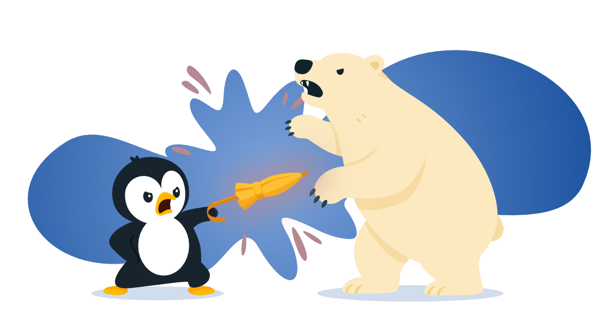 Pinguin vs Eisbär