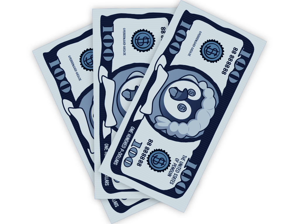 Pinguin mit Taschenrechner