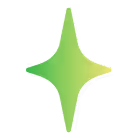 Four-pointed green starburst shape with gradient shading.