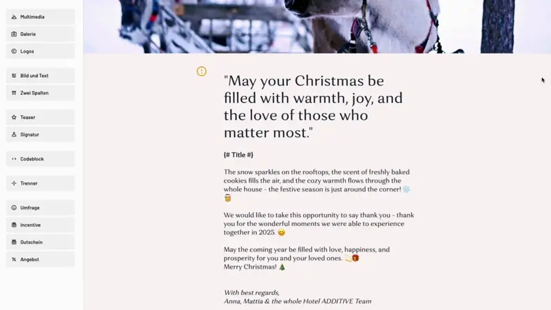 Angebote im Hotelgutschein integrieren- Gutscheinsoftware und Newslettersoftware von ADDITIVE