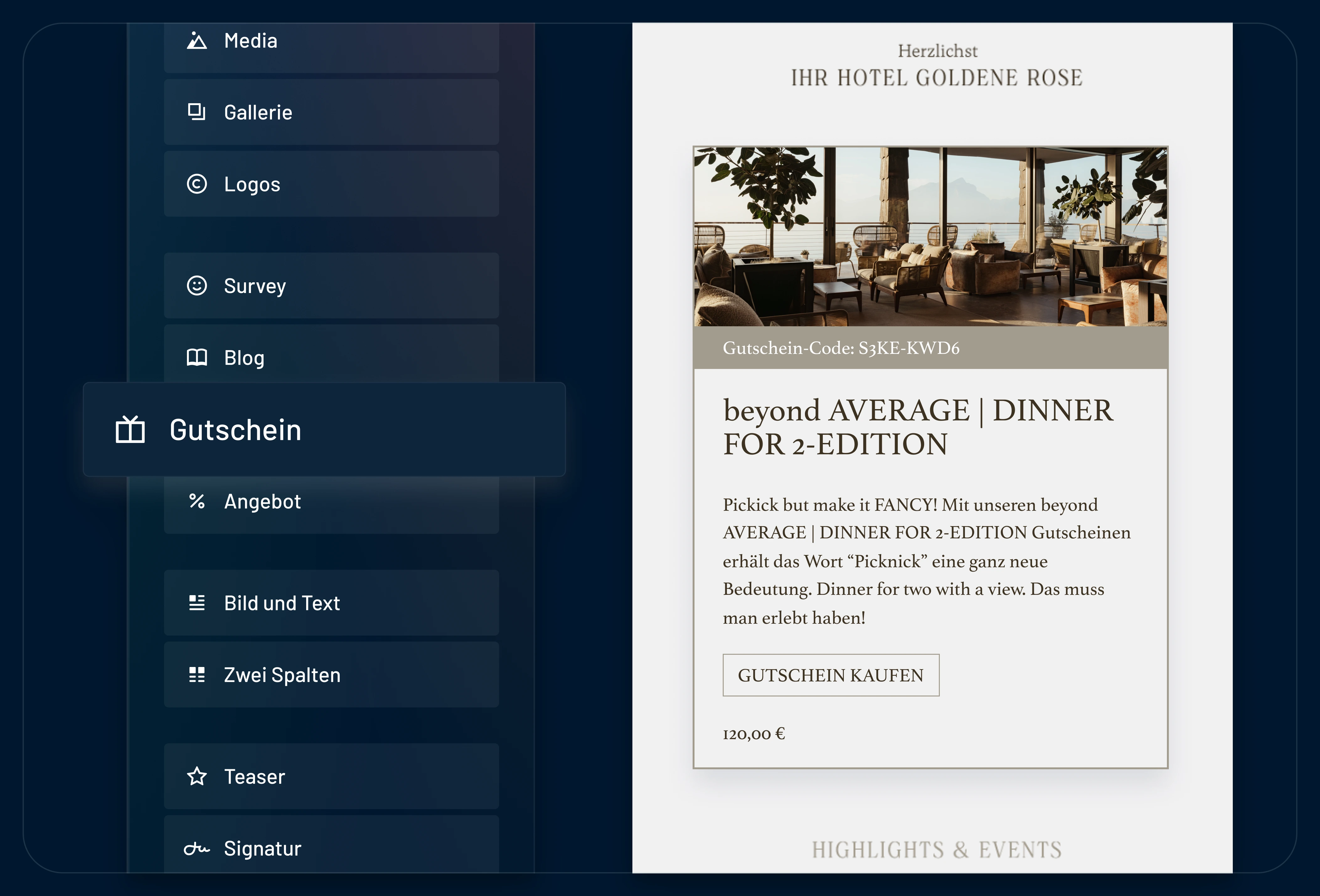 Effiziente Gästekommunikation durch die nahtlose Kombination von ADDITIVE+ NEWSLETTER und ADDITIVE+ GUTSCHEINE.