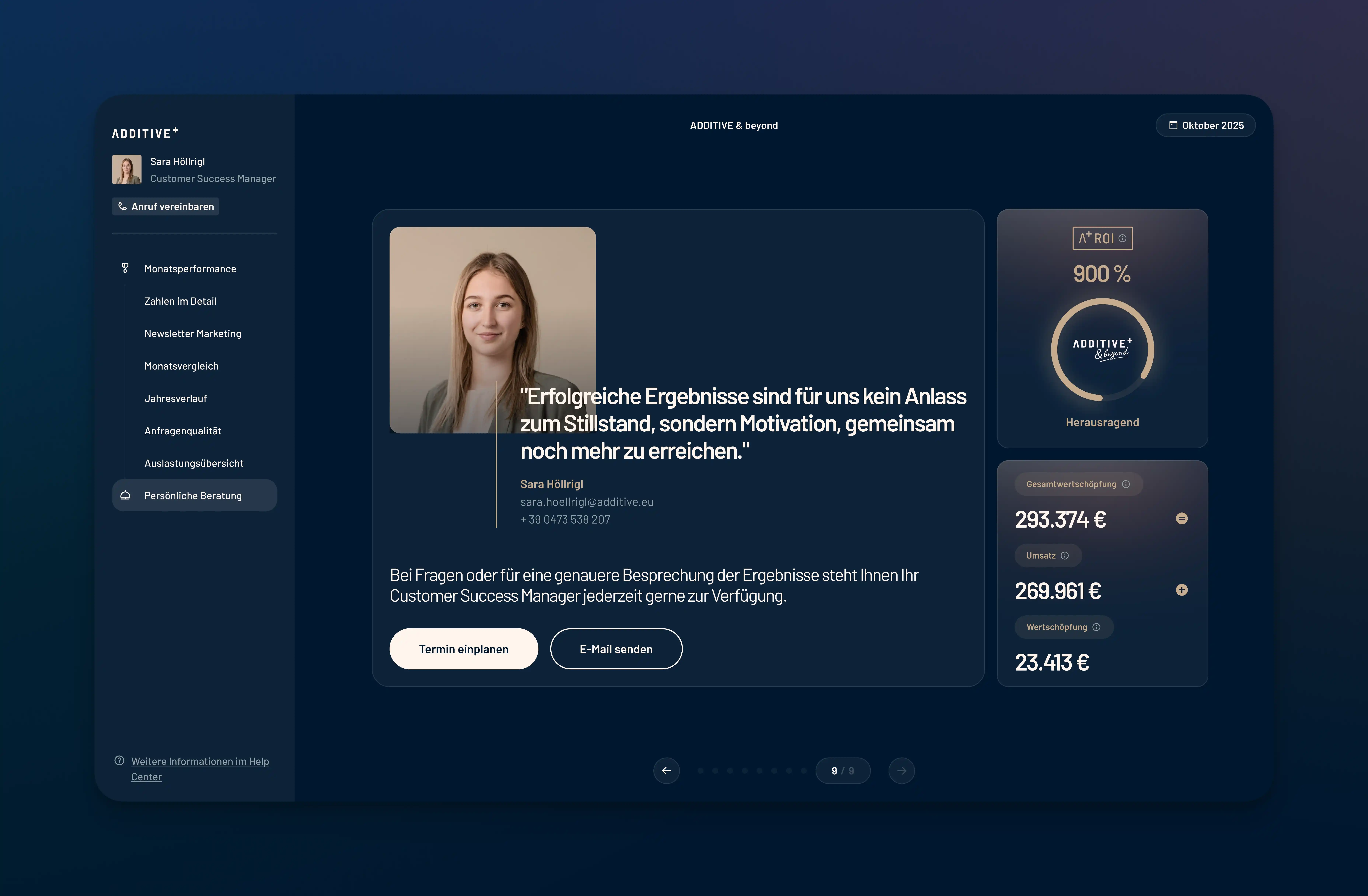 Persönlicher Ansprechpartner im Reporting von ADDITIVE+ MARKETING INSIGHTS