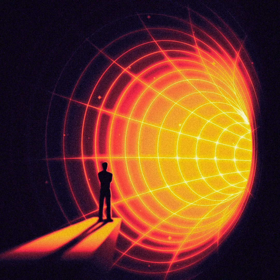 A shadow is looking into a whormhole