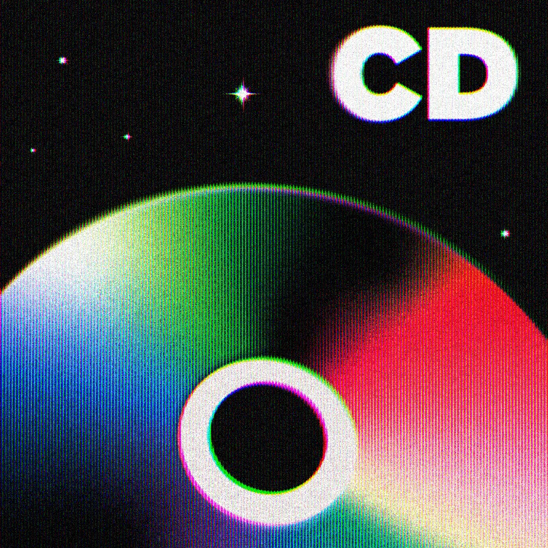 Stylized CD in a space background