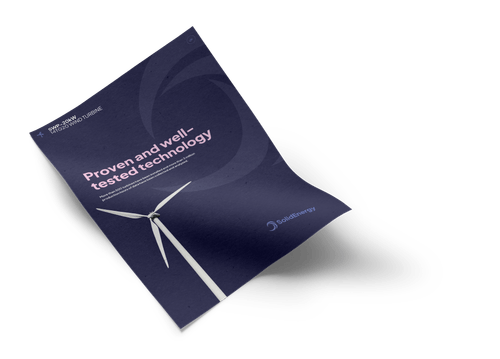 A brochure with a wind turbine on it.