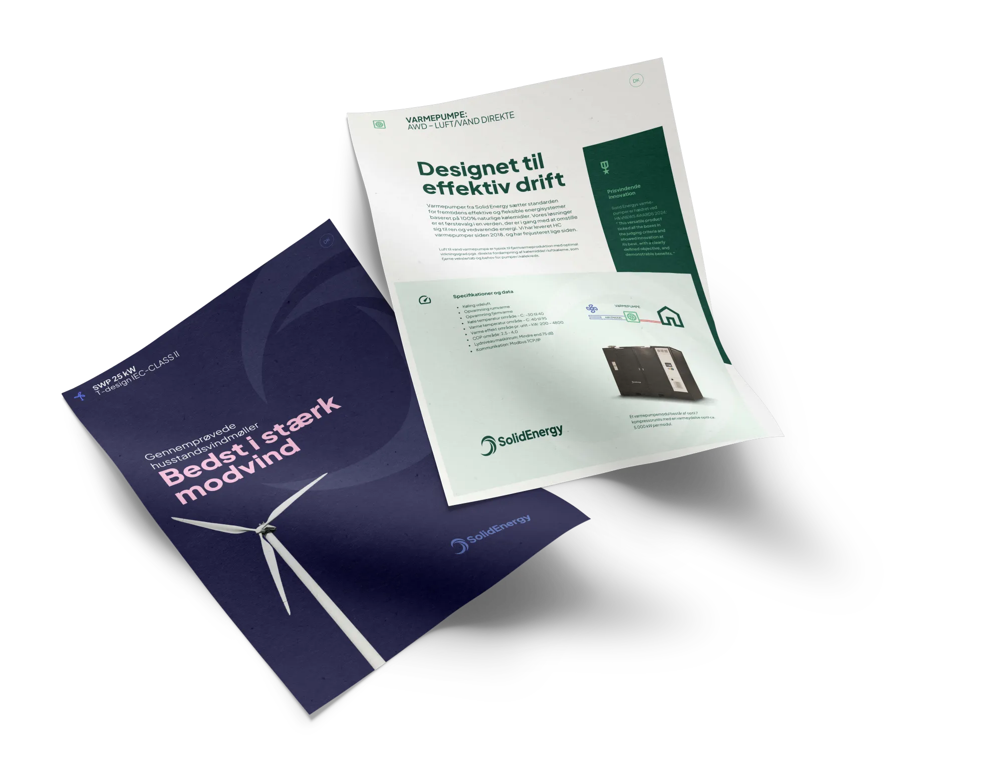 A brochure with a wind turbine on top of it.