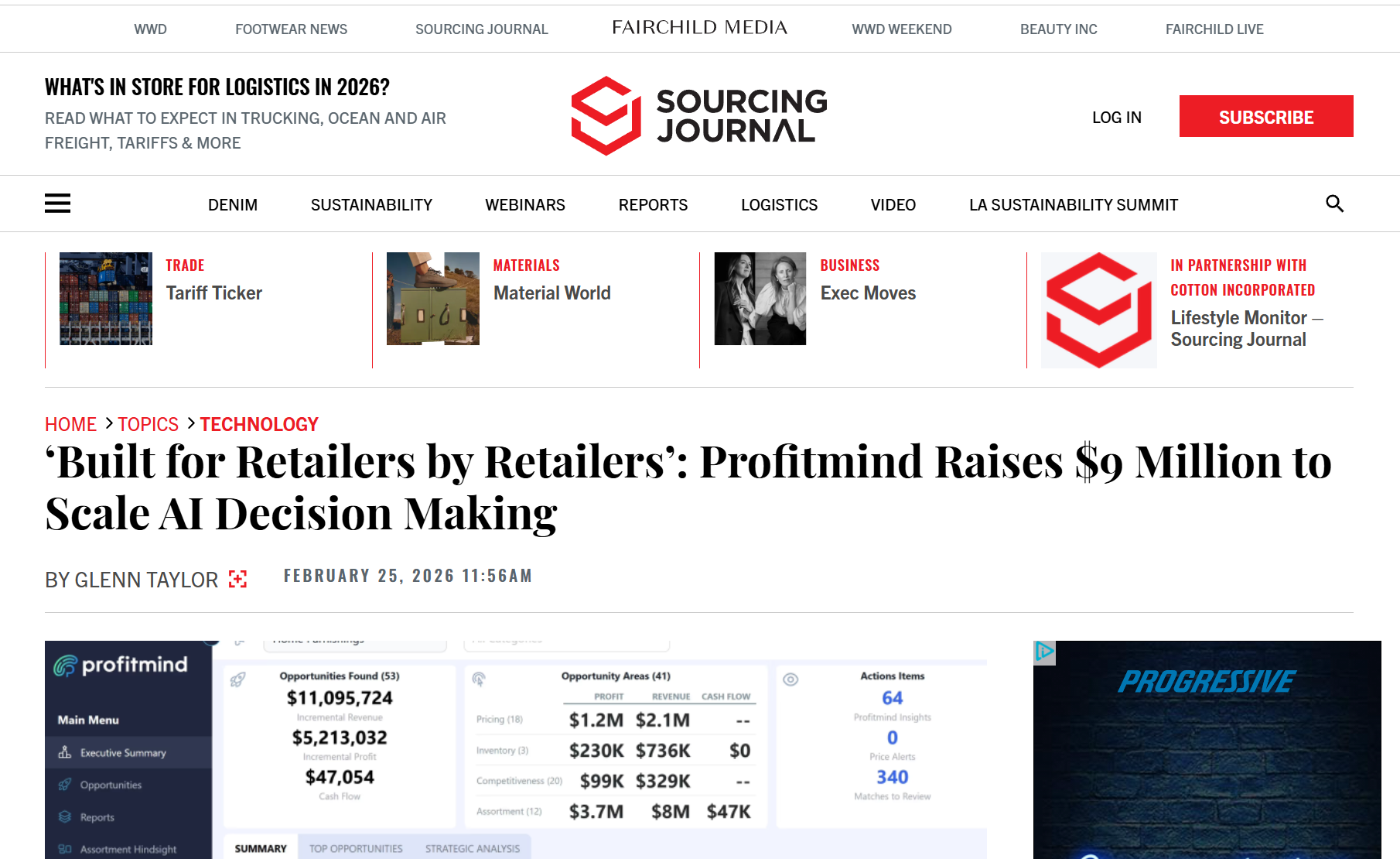Hero image for Sourcing Journal: Series A Announcement — Profitmind retail AI resource
