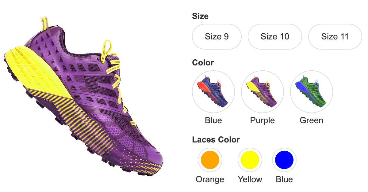 Image & Color Swatch Style Selectors for Products