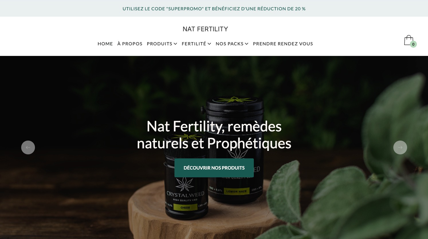 Site internet de Nat Fertility