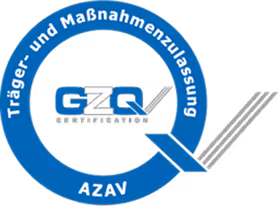 Siegel der Träger- und Maßnahmenzulassung nach AZAV von der Zertifizierungsstelle GZQ