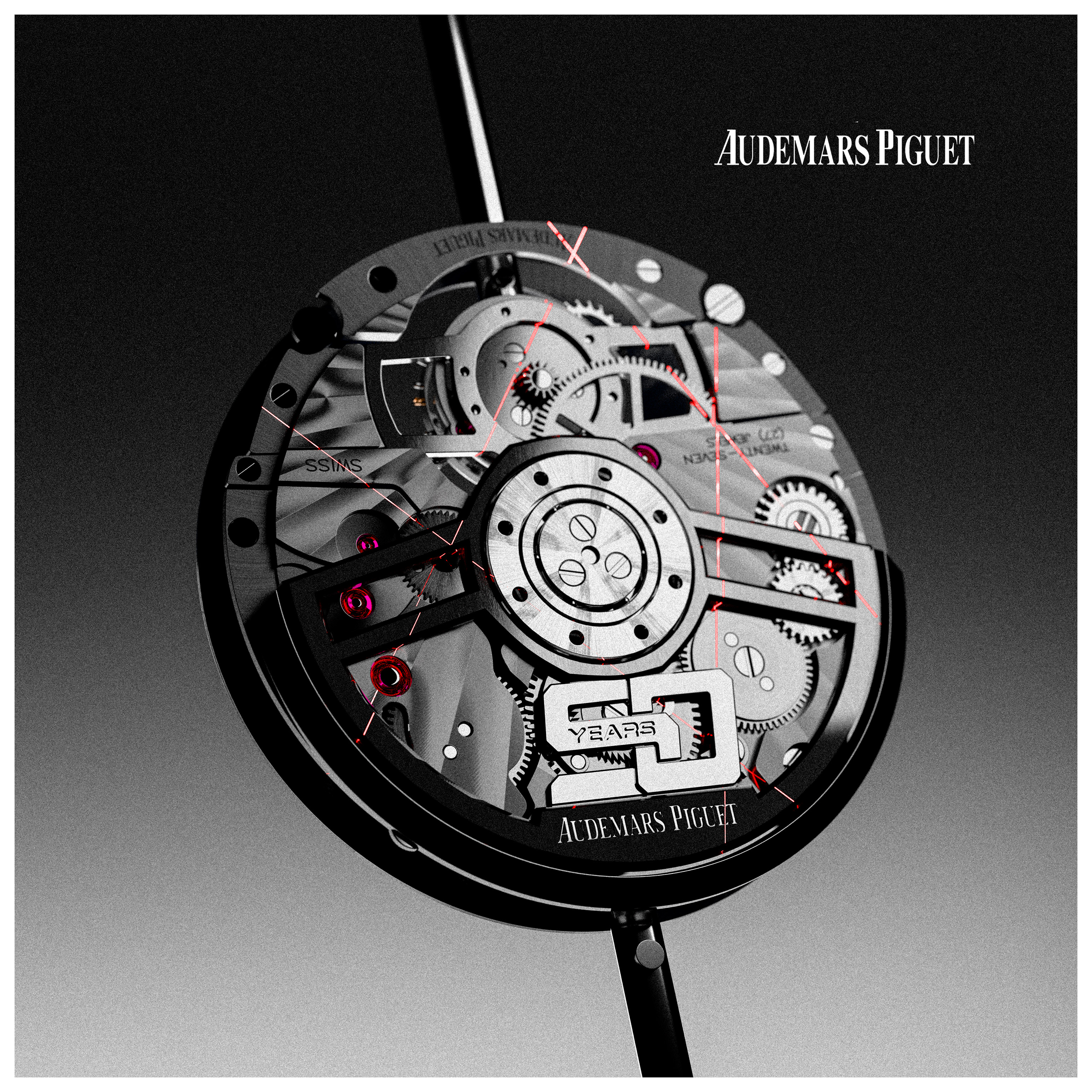 Visuel CGI Audemars Piguet - micro-détails horlogerie rendu photoréaliste ATLAS