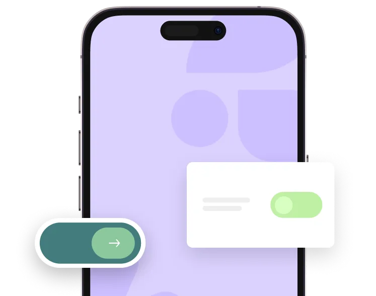 Image of a phone with setting and text
