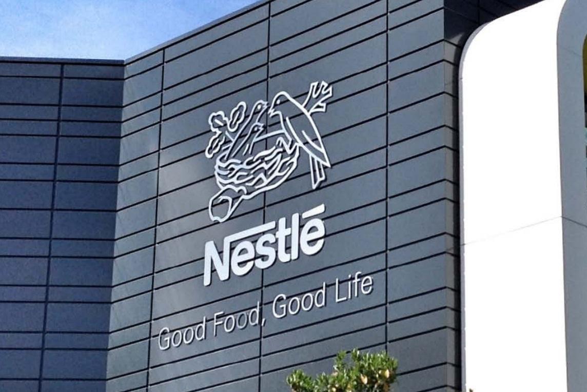 A Nestle Building with the tagline good food, good life