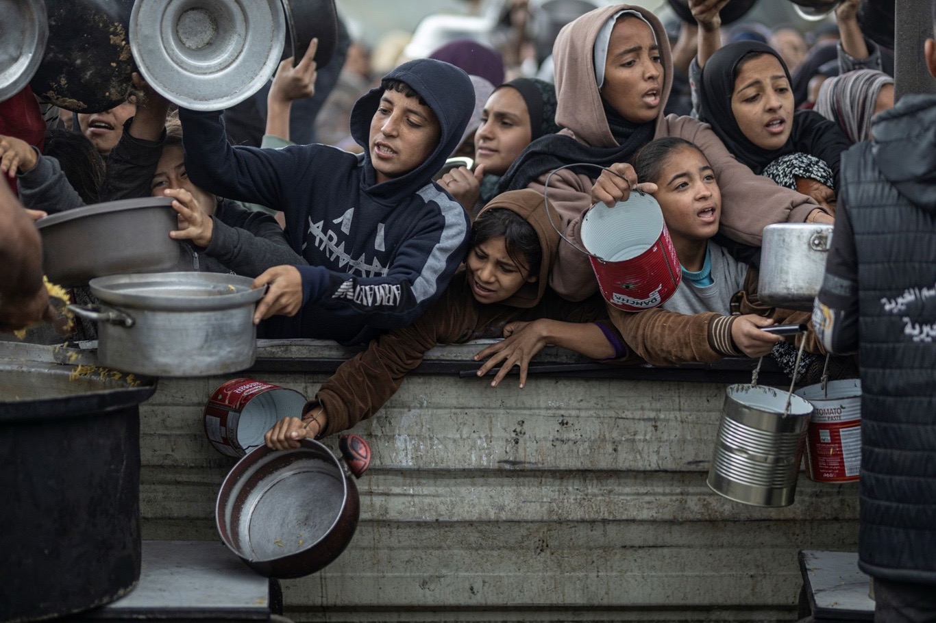children begging for their foods.