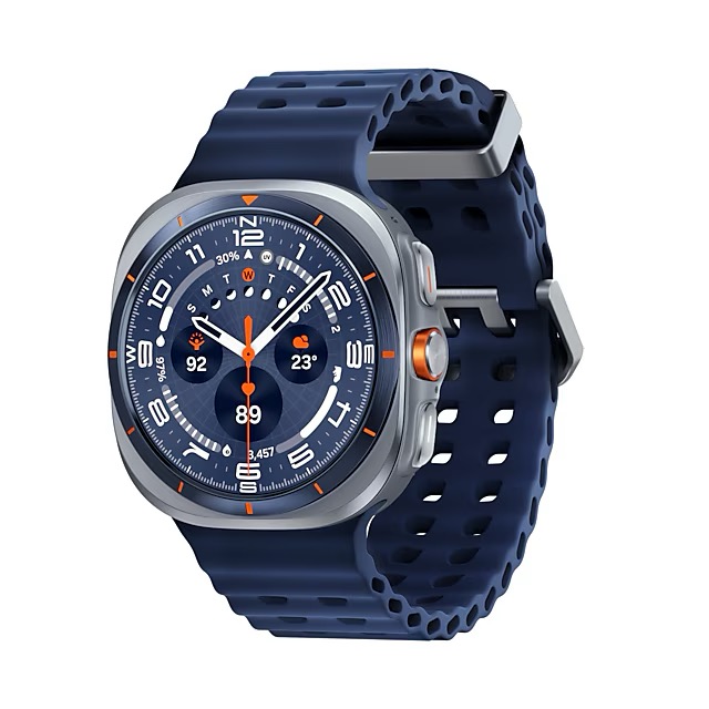 A dark blue Galaxy Watch Ultra