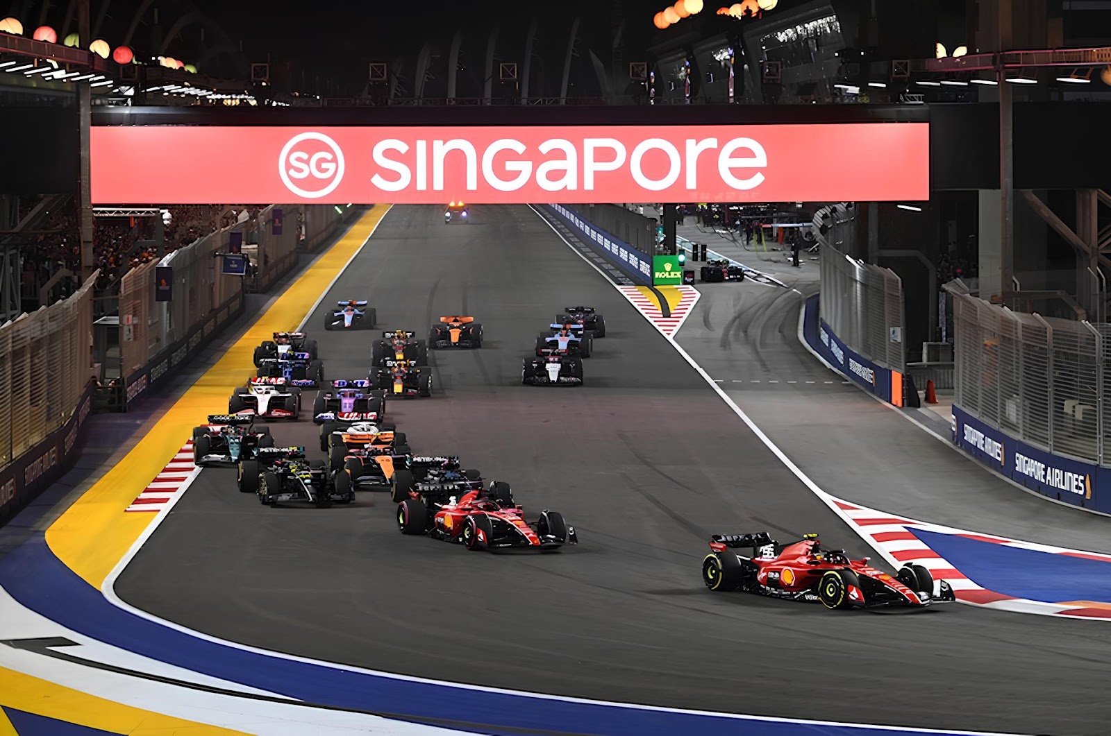 A Formula 1 race at the Singapore Grand Prix