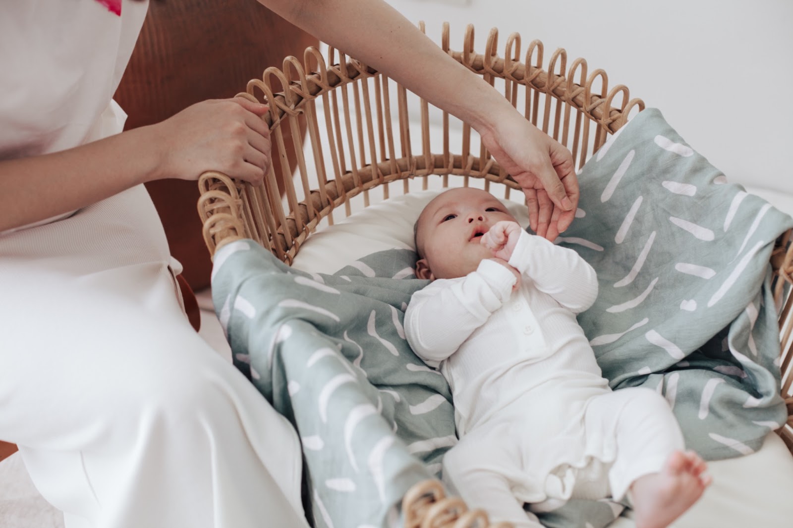 a baby and a mom