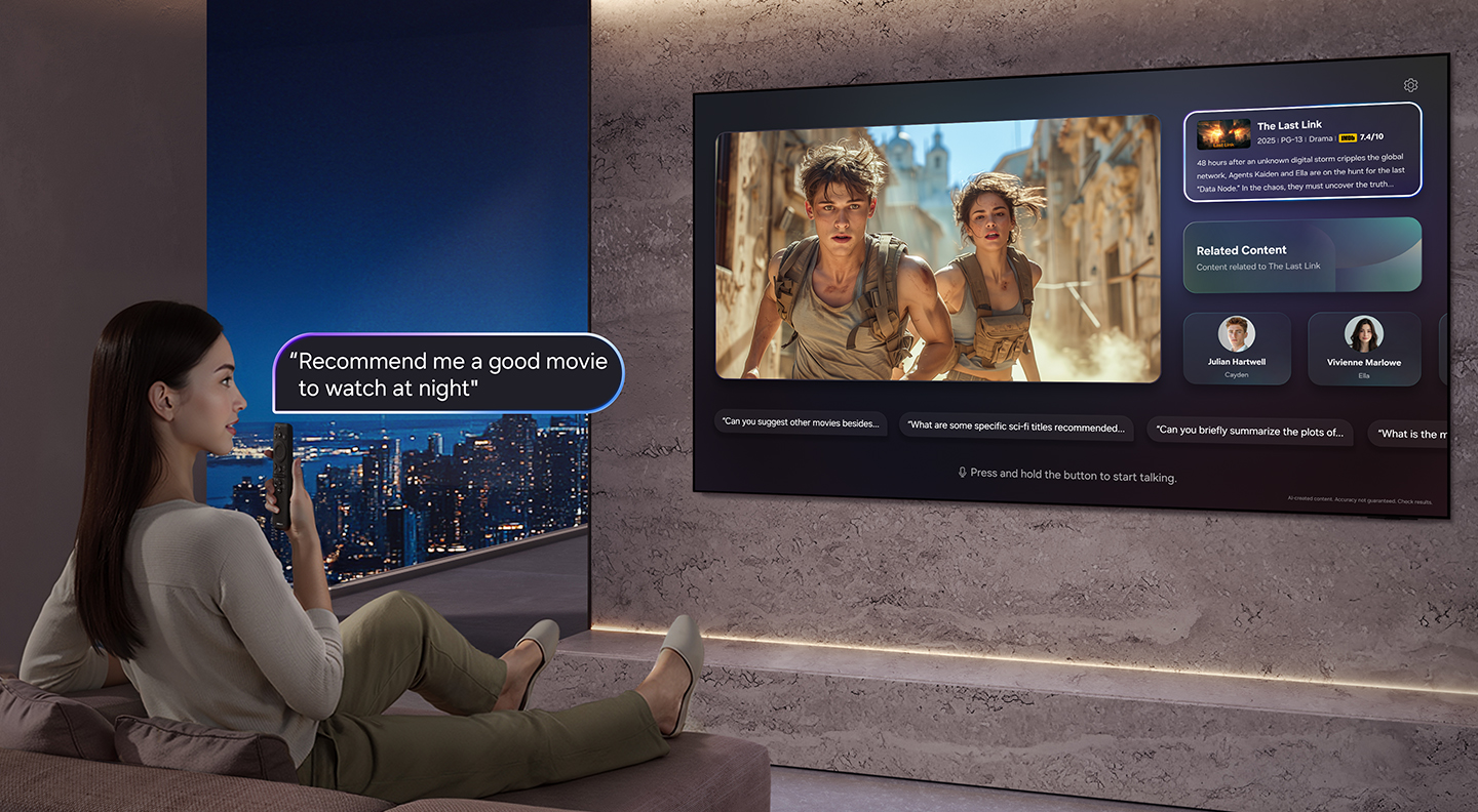 A woman is watching tv