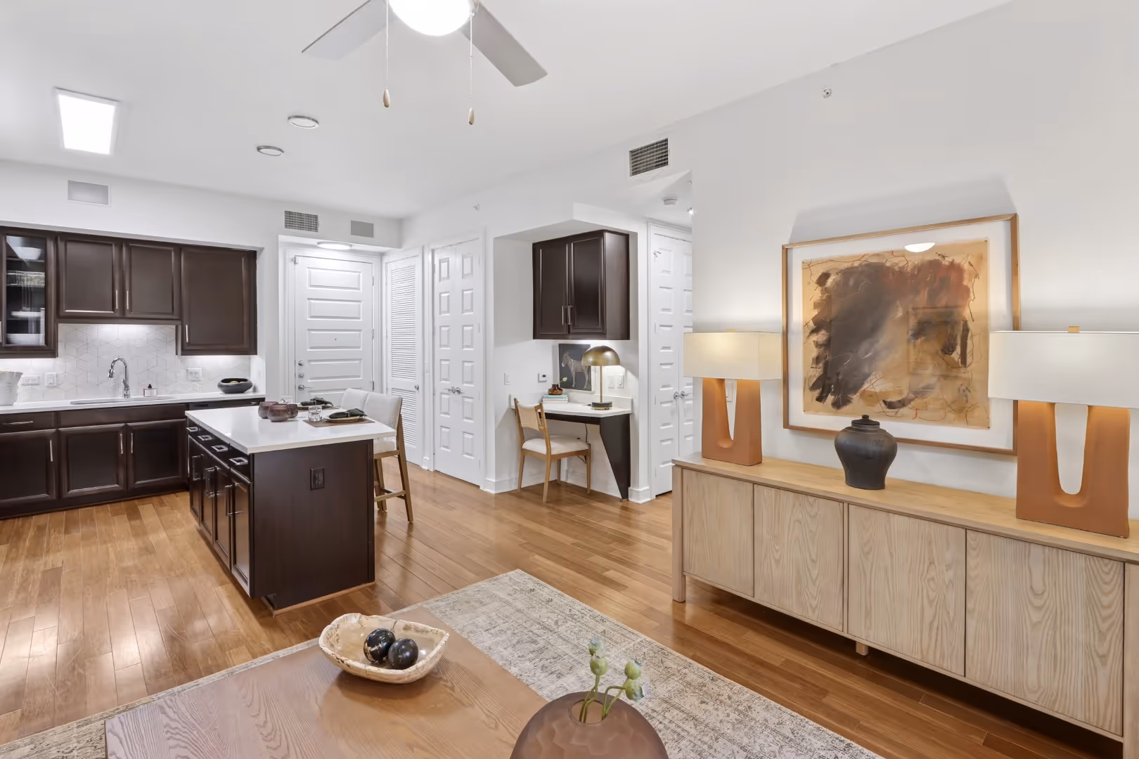 Model Living Room at The William Apartments Tanglewood in Houston, TX