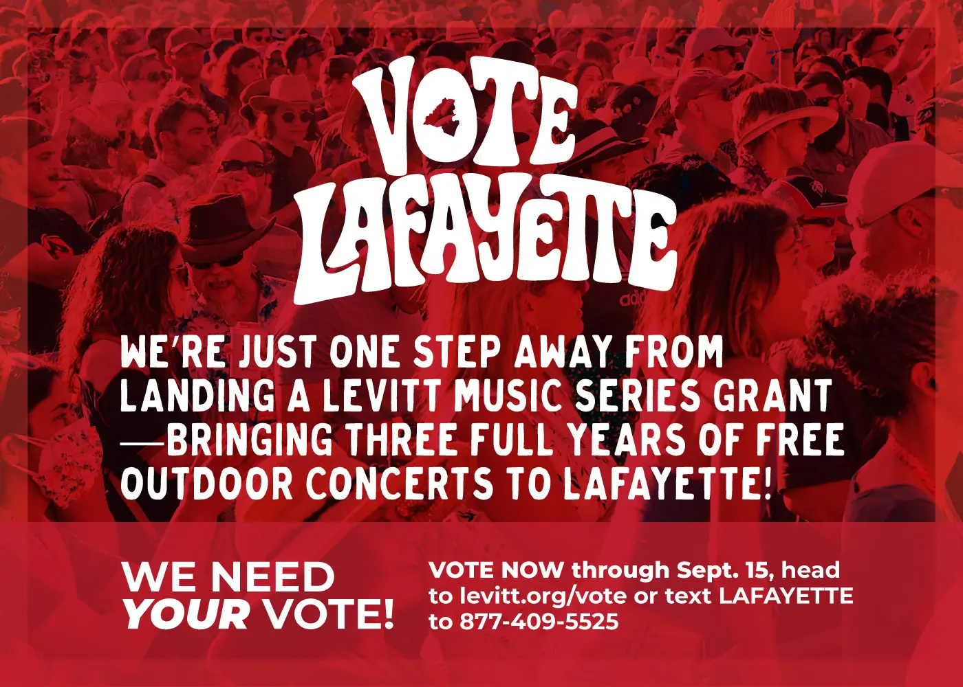 Vote Lafayette to land a Levitt music series grant.