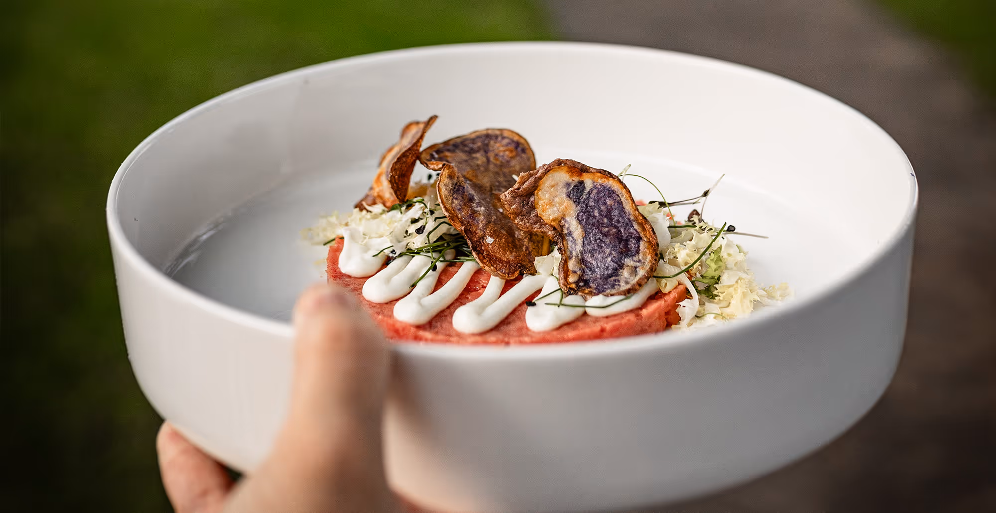 tartare di manzo impiattata elegantemente