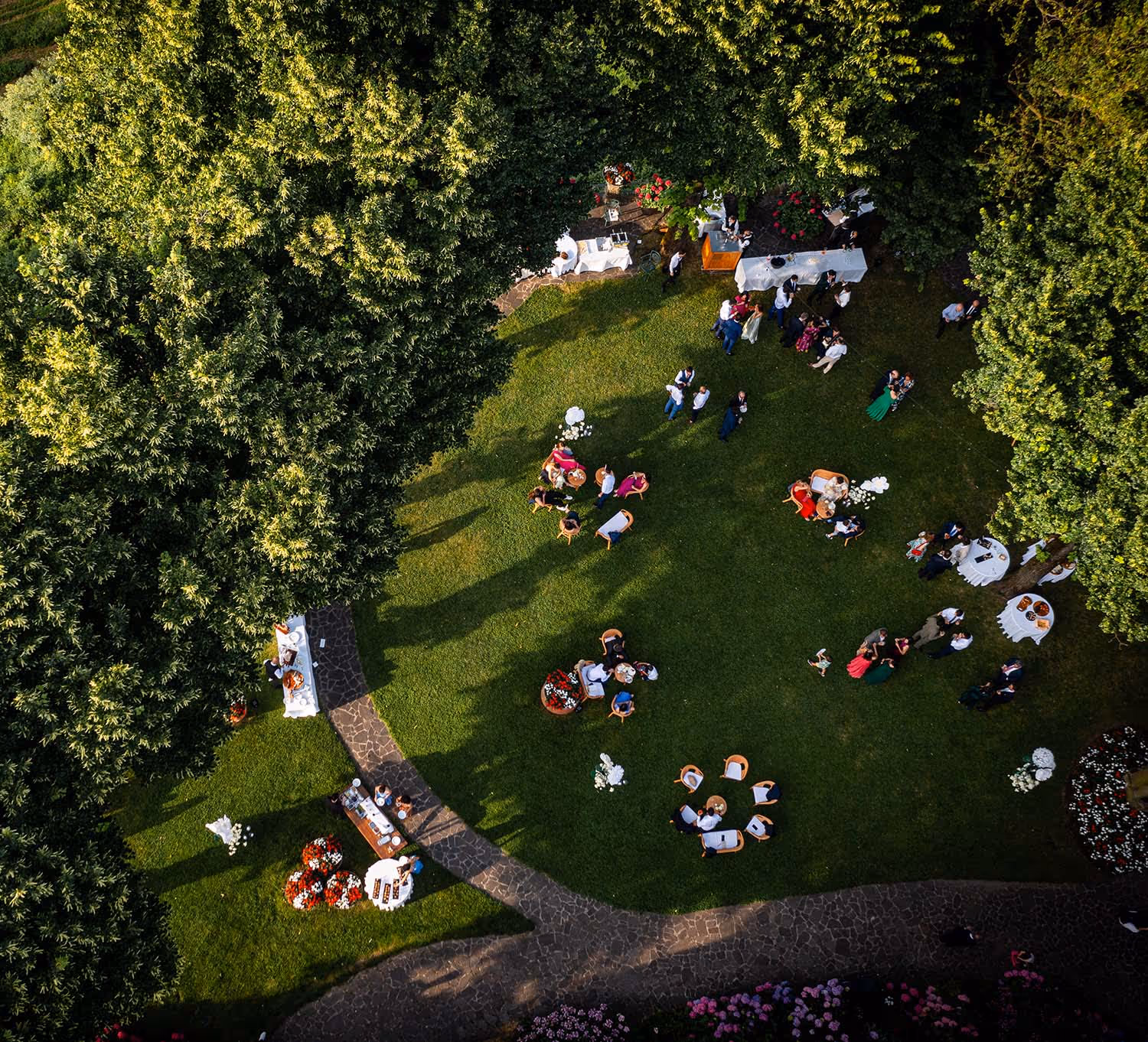 vista dall'alto del giardino