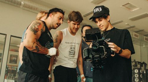 Precision Social Devin Erickson and Chase Pickett reviewing footage.