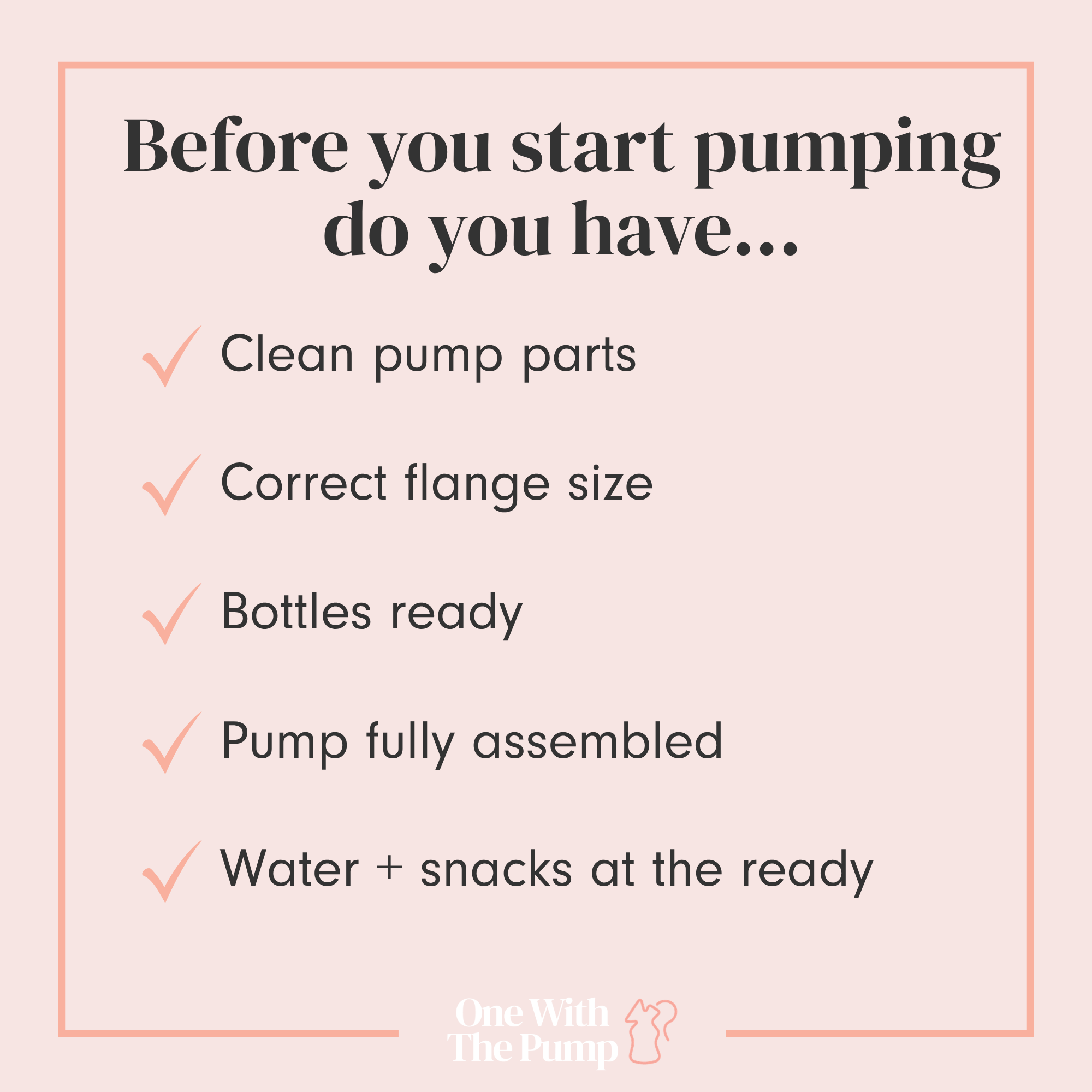 checklist before pumping
