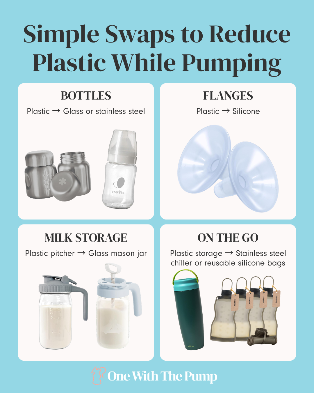 simple swaps to reduce plastic while pumping