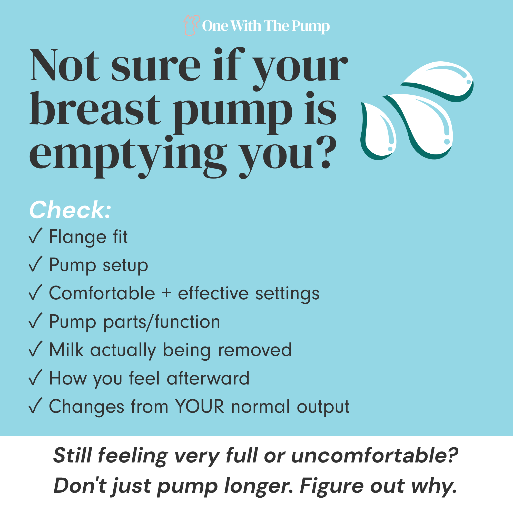checklist to determine if a breast pump is effectively removing milk