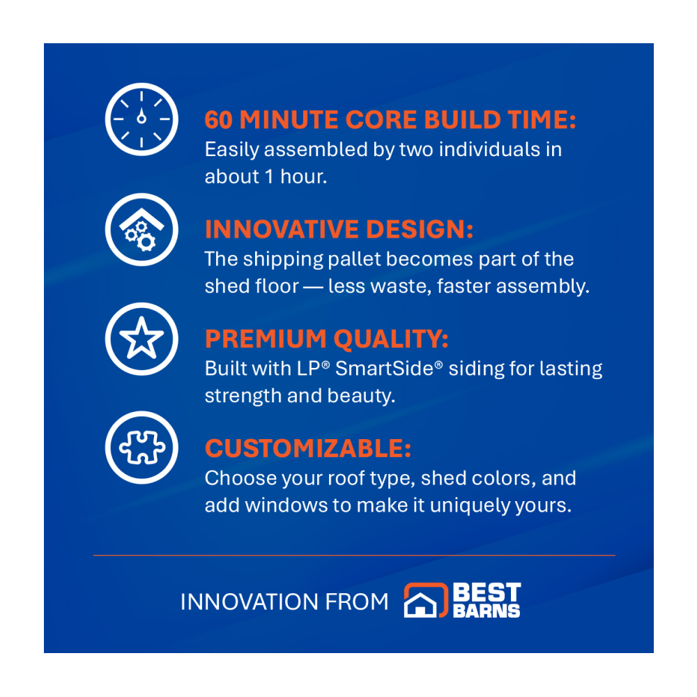 best barns rapidshed standard features