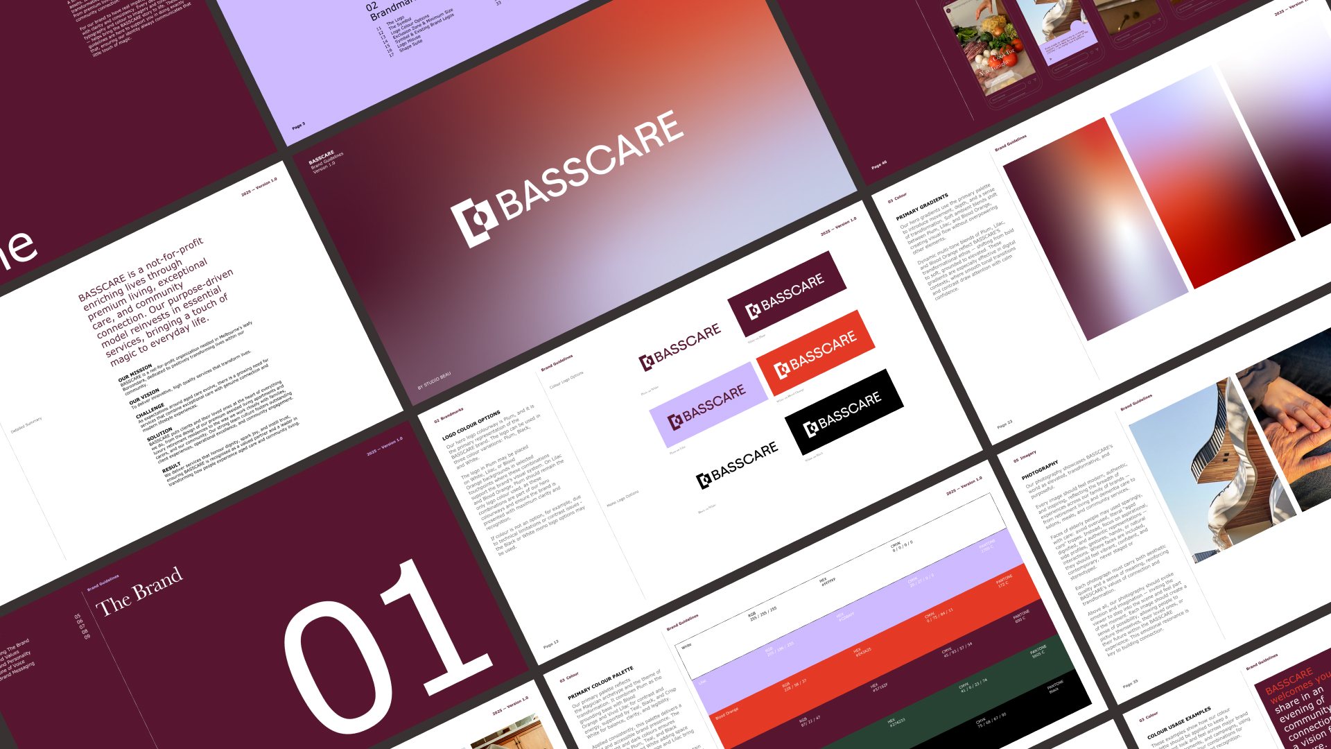 brand guidelines for BASSCARE, an aged care multi-service organisation in Melbourne.