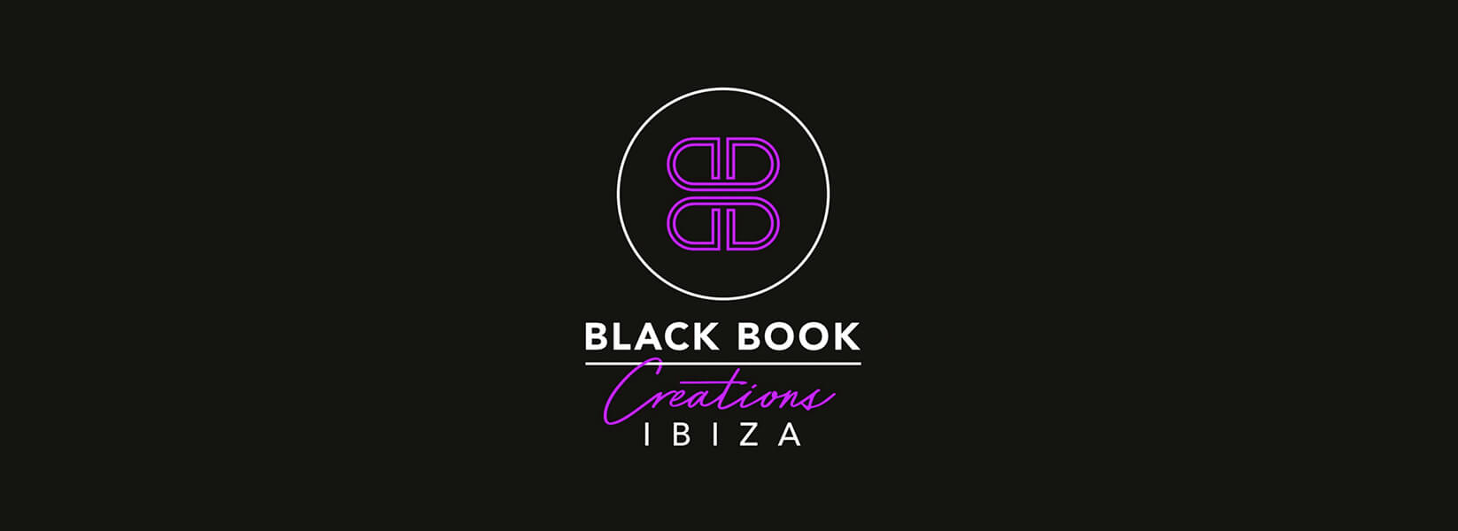 a black book logo on a black background