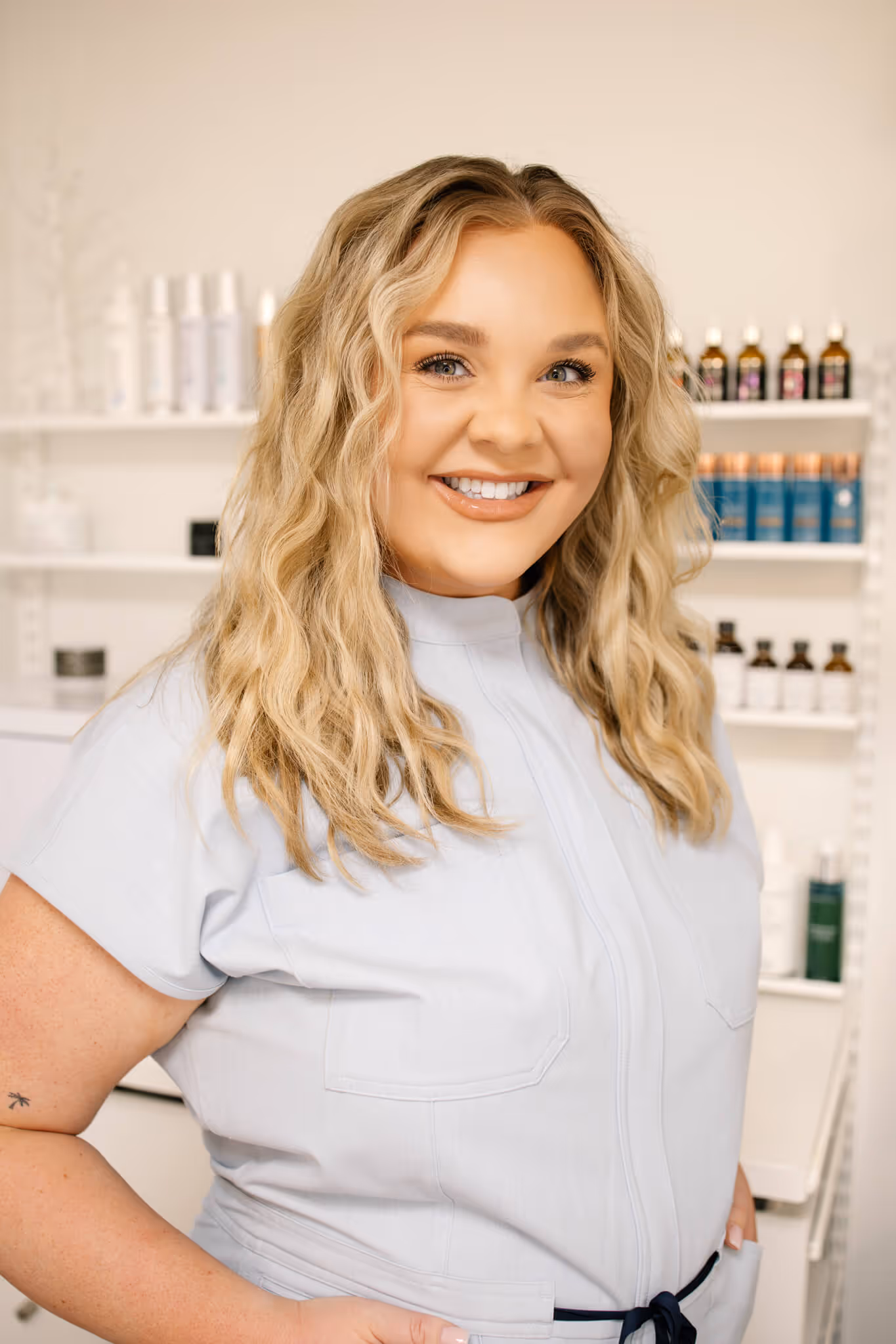 Woman with radiant skin after advanced facial treatment at the best medspa in Gahanna, Beyond Skin Aesthetics