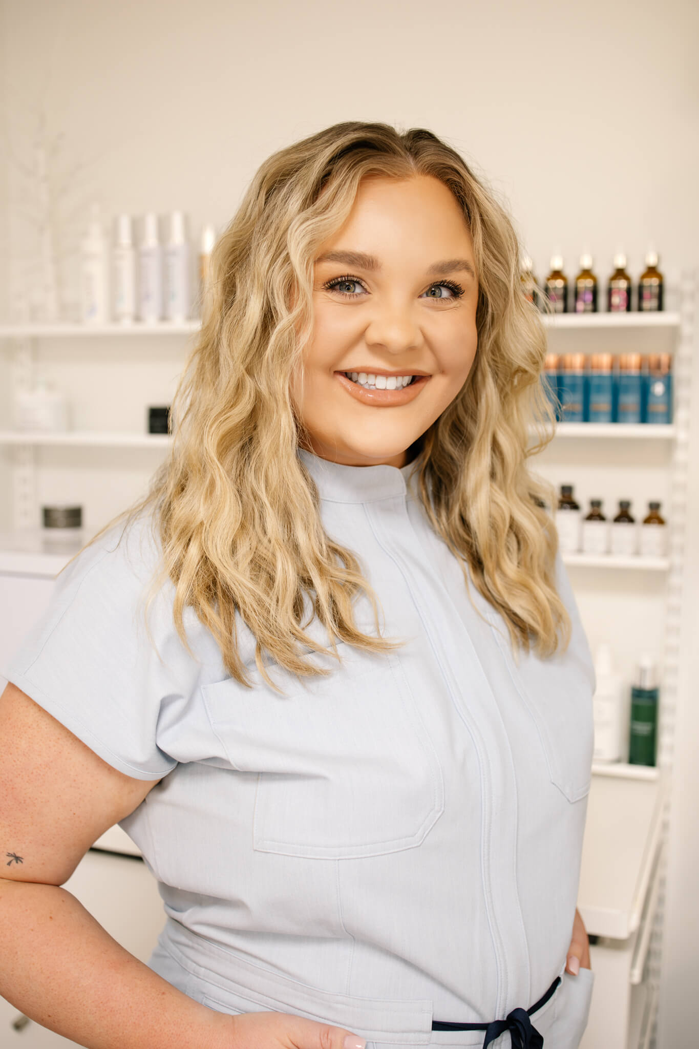 Woman with radiant skin after advanced facial treatment at the best medspa in Gahanna, Beyond Skin Aesthetics