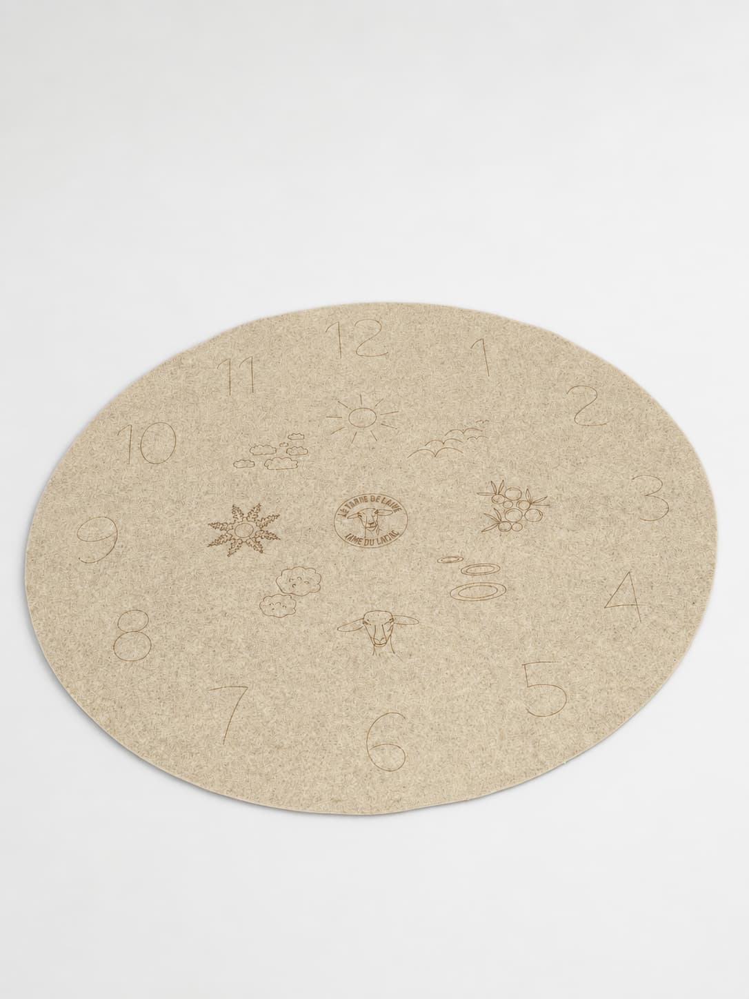 Tapis d'éveil rond en laine pour bébé