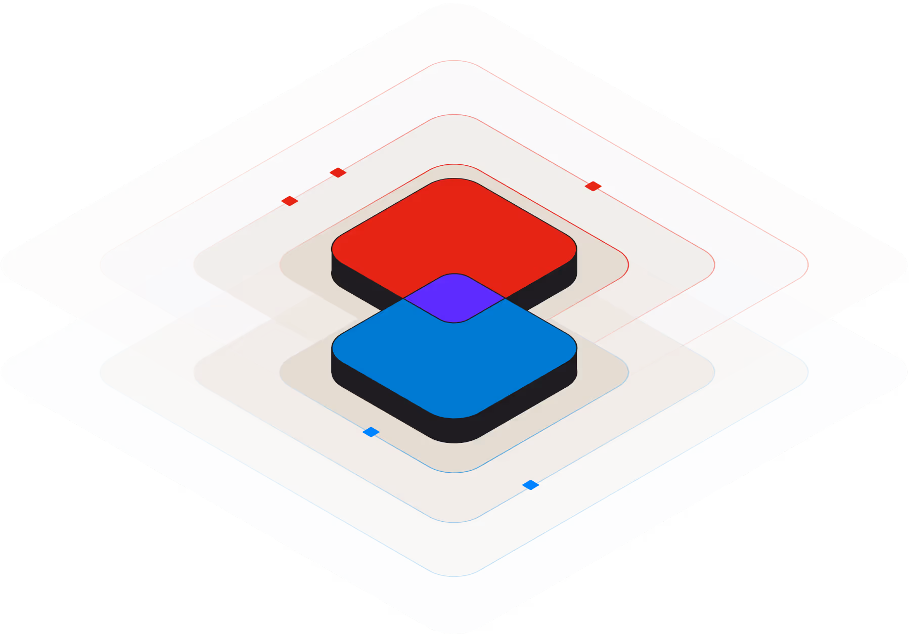 A square and a rectangle on a black background.