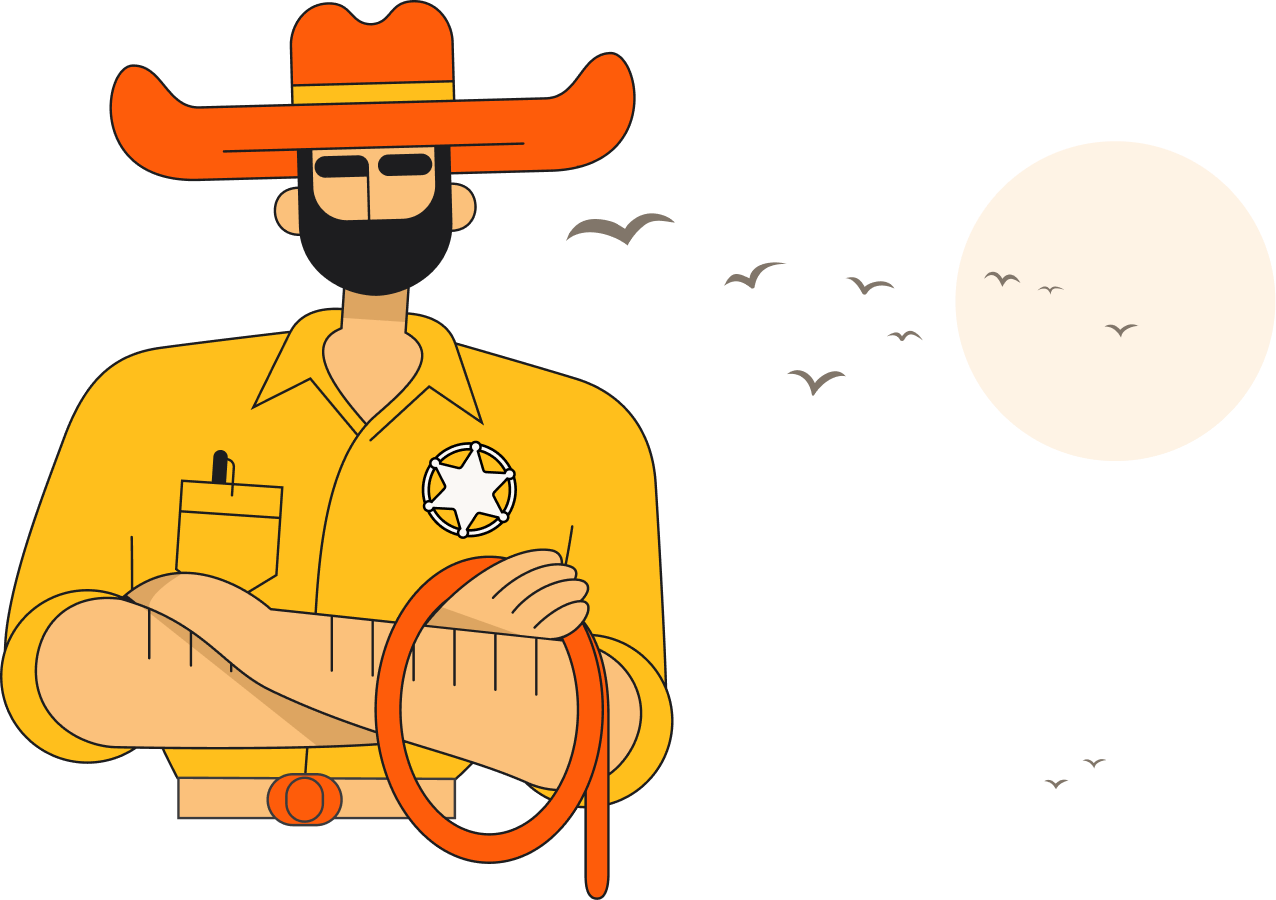 A man in a cowboy hat is holding a lasso.