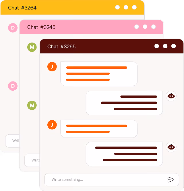 Three different types of chat bubbles on a computer screen.